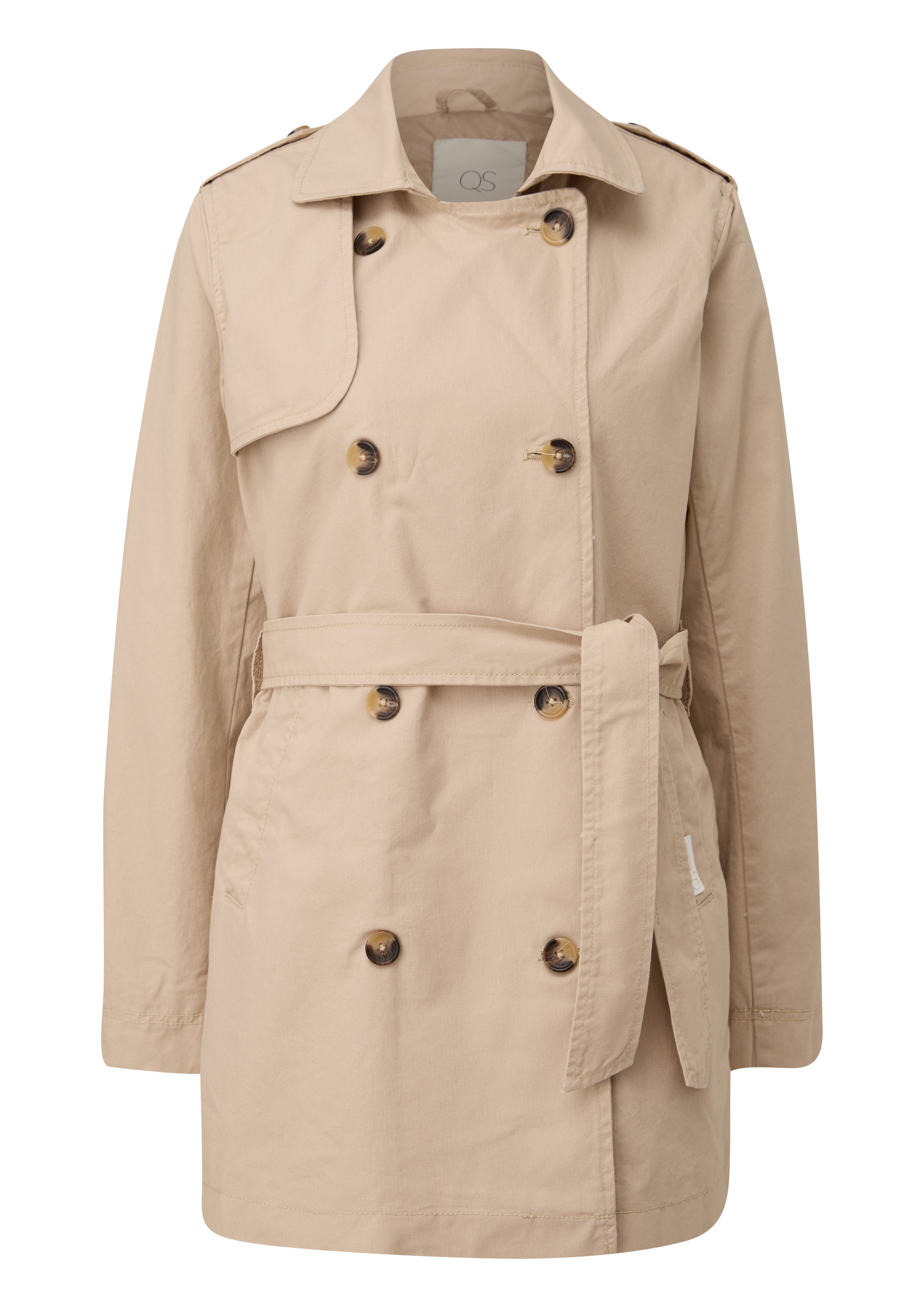 QS Outdoorjacke im Trenchcoat-Stil und mit Knopfleiste