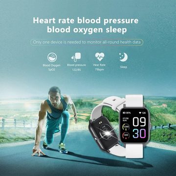 MicLee Smartwatch (1,69 Zoll, Android iOS), Fitness Tracker Schrittzähler Uhr Musiksteuerung Sportuhr Wasserdicht