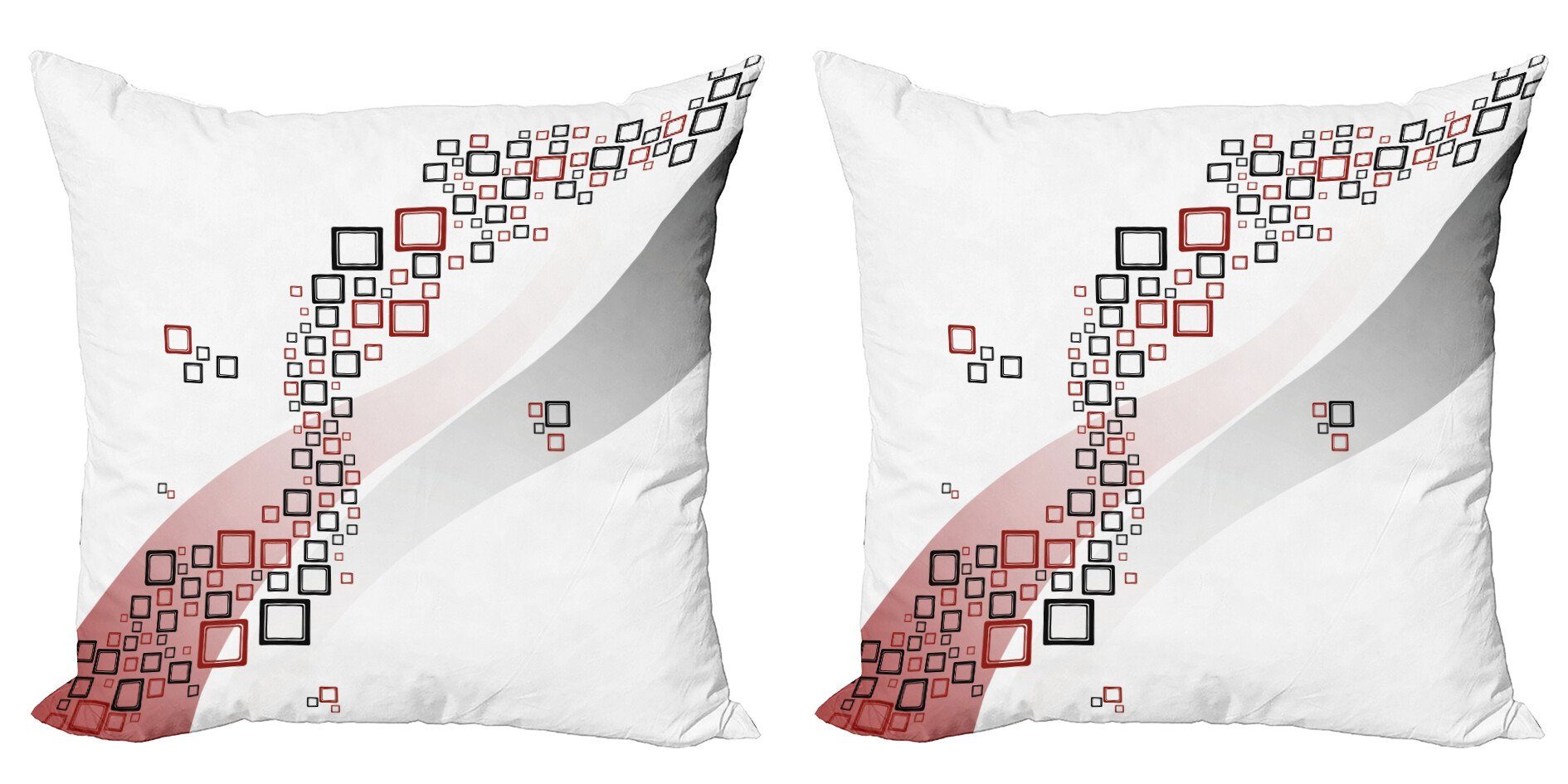 Kissenbezüge Modern Accent Doppelseitiger Digitaldruck, Abakuhaus (2 Stück), Geometrisch Platz wellige Formen | Kissenbezüge