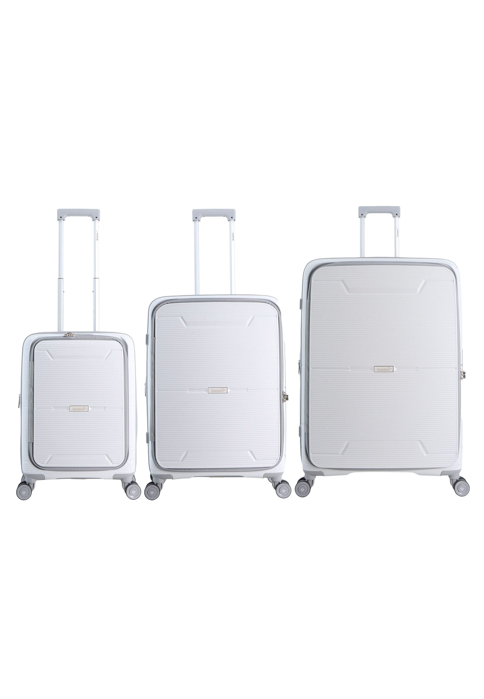 Saxoline® Koffer Boho Trolley - White - Set, aus Polypropylen-Material