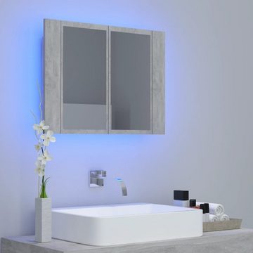 vidaXL Badezimmerspiegelschrank LED-Bad-Spiegelschrank Betongrau 60x12x45 cm Acryl (1-St)