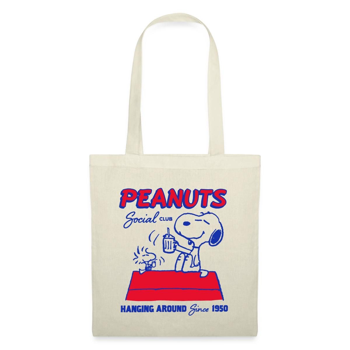 Spreadshirt Henkeltasche Peanuts Snoopy Woodstock Social Club Since 1950 Stoffbeutel (1-tlg)
