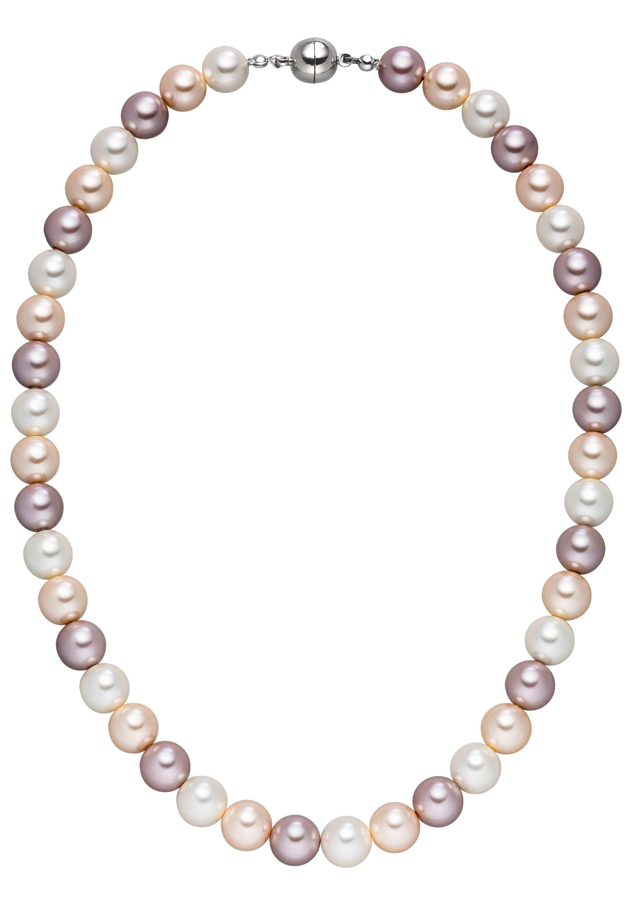 JOBO Kette ohne Anhänger Perlenkette, multicolor 10 mm 45 cm