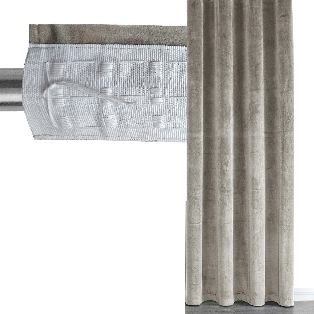 Vorhang SAMT Vorhang Ösen Verdunkelungsvorhang abdunkelnd (1 St), Kräuselband, abdunkelnd, Polyester, verdunkelnd