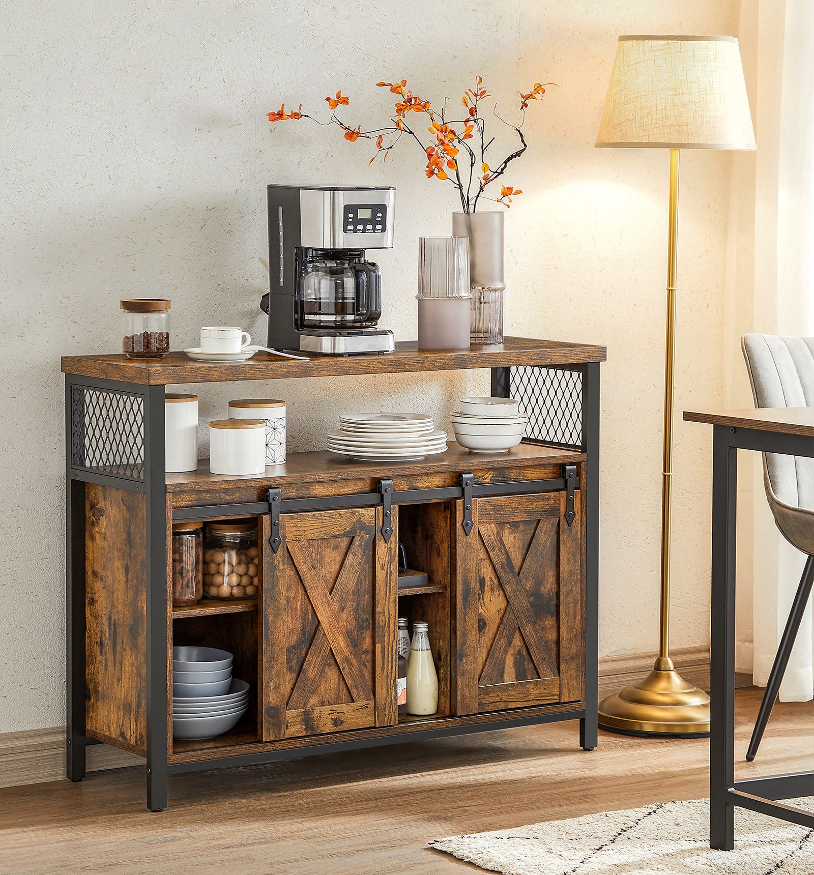 VASAGLE Sideboard Küchenschrank, mit 2 Schiebetüren günstig online kaufen