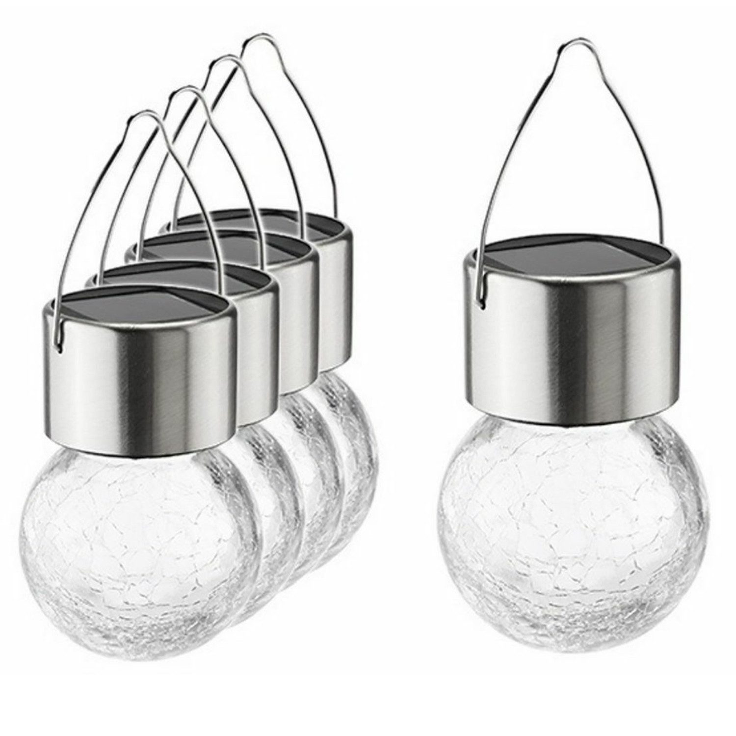 Fachhandel Plus LED Solarleuchte LED Hänge-Solarleuchten 5 Stück Kristallgl günstig online kaufen