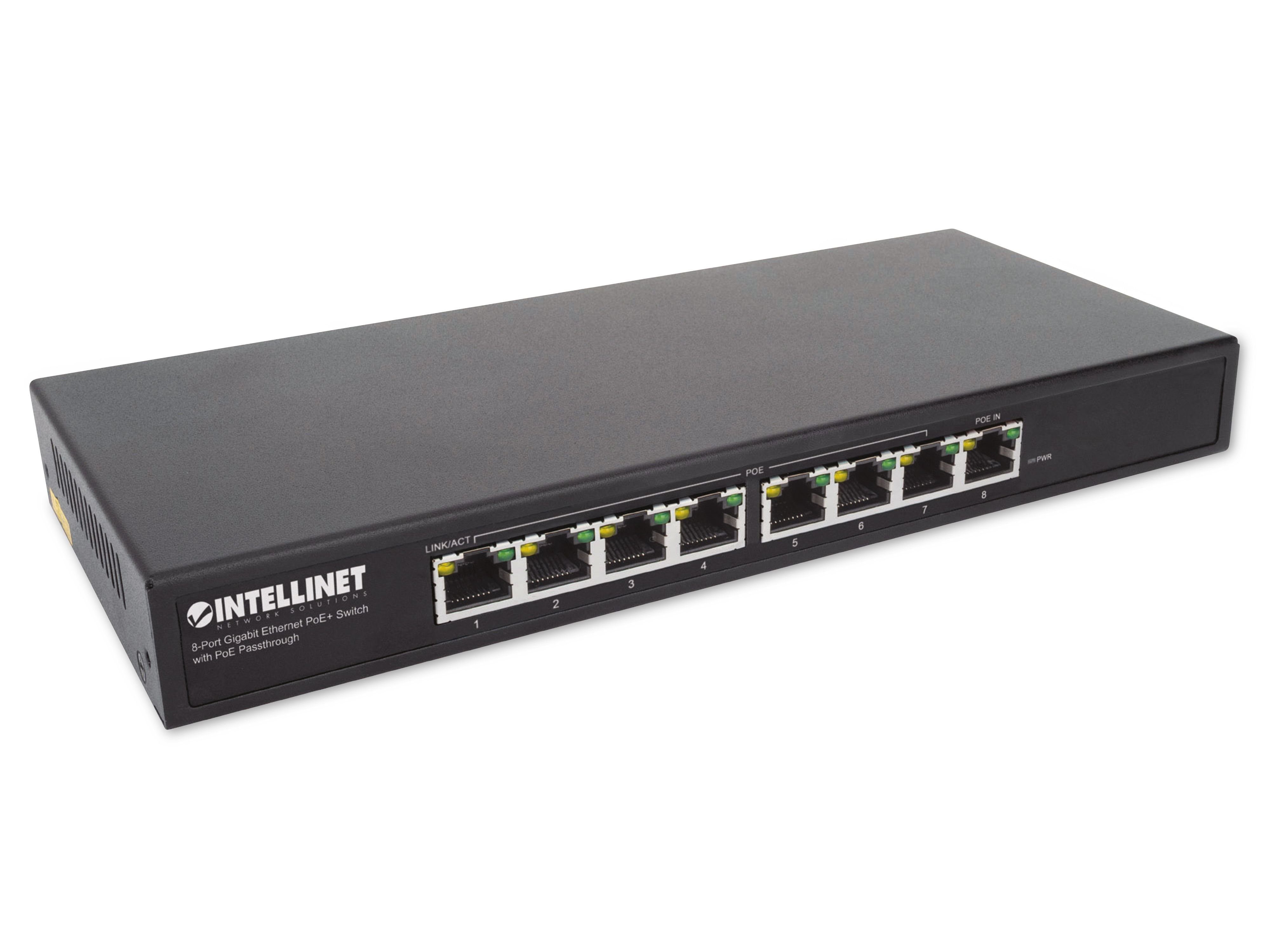 Intellinet INTELLINET PoE-Switch 561679 8-Port Gigabit Netzwerk-Switch
