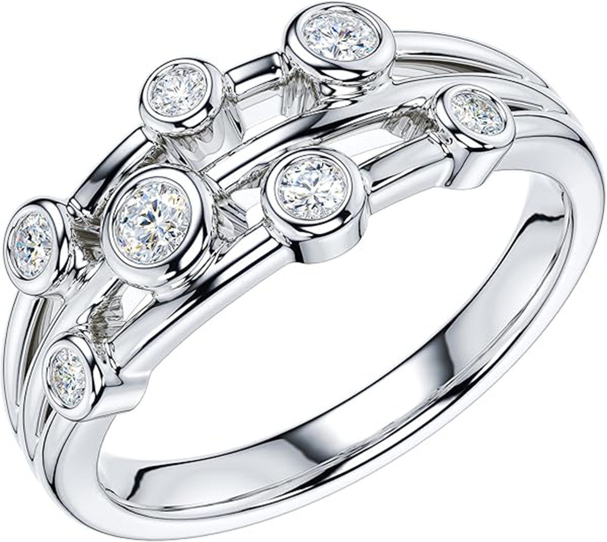 Jumpeak Diamantring D/E VVS/VS Verlobungsringefrau Dame geschen kdiamantringdamen, Lab grown diamant ring,Eheringe,Valentinstag geschenk für sie