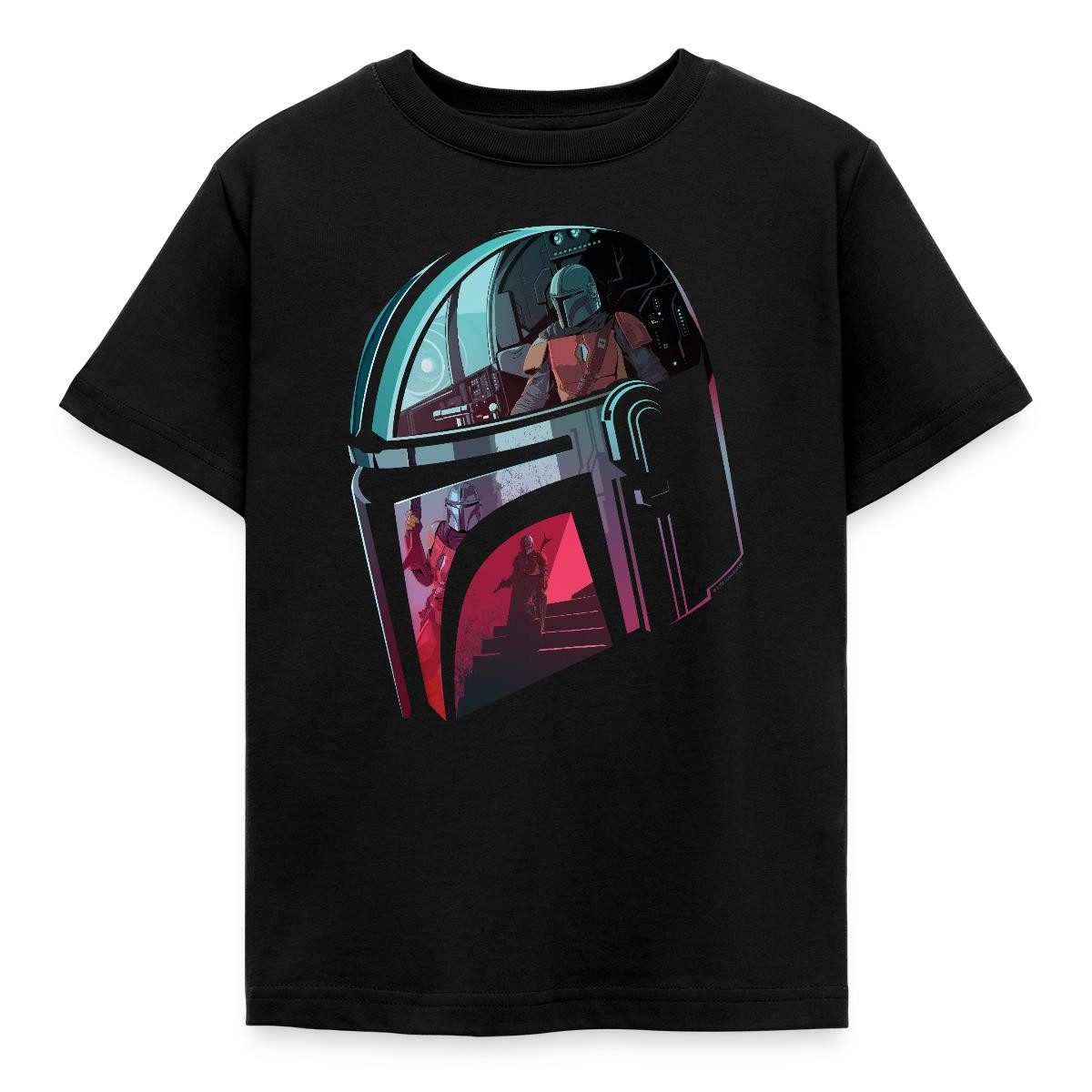 T-Shirt Star Wars: Mandalorian Verspiegelter Helm Kinder T-Shirt