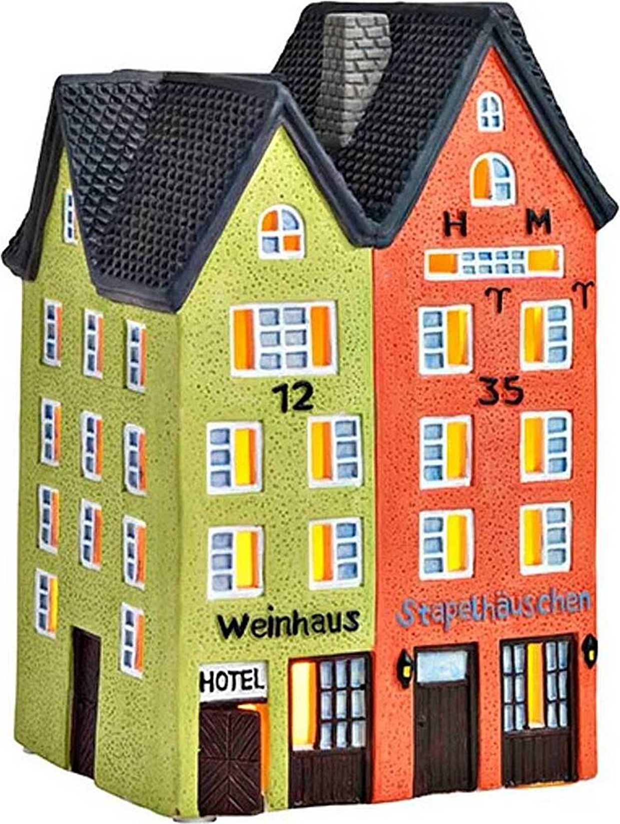 Wurm Dekoobjekt Lichthaus Windlicht Weinhaus, Stapelhäuschen Köln 11x18x11cm