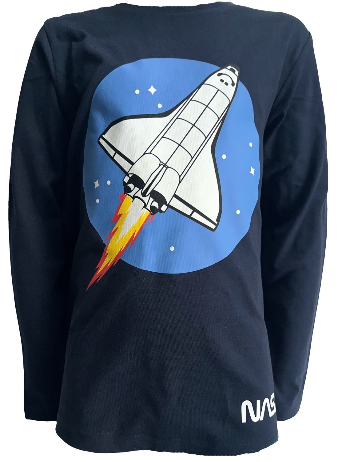 NASA Langarmshirt 2x NASA Langarm T-Shirts Doppelpack Jungen + Mädchen Sweatshirt NASA Logo Druck