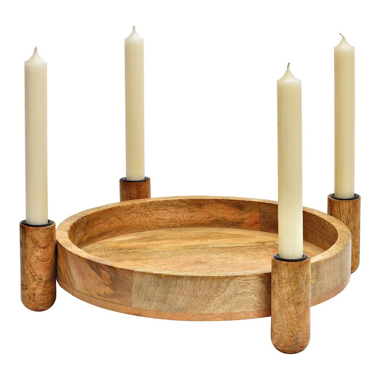 Interdesign24 Adventskranz aus Mangoholz, 75 cm