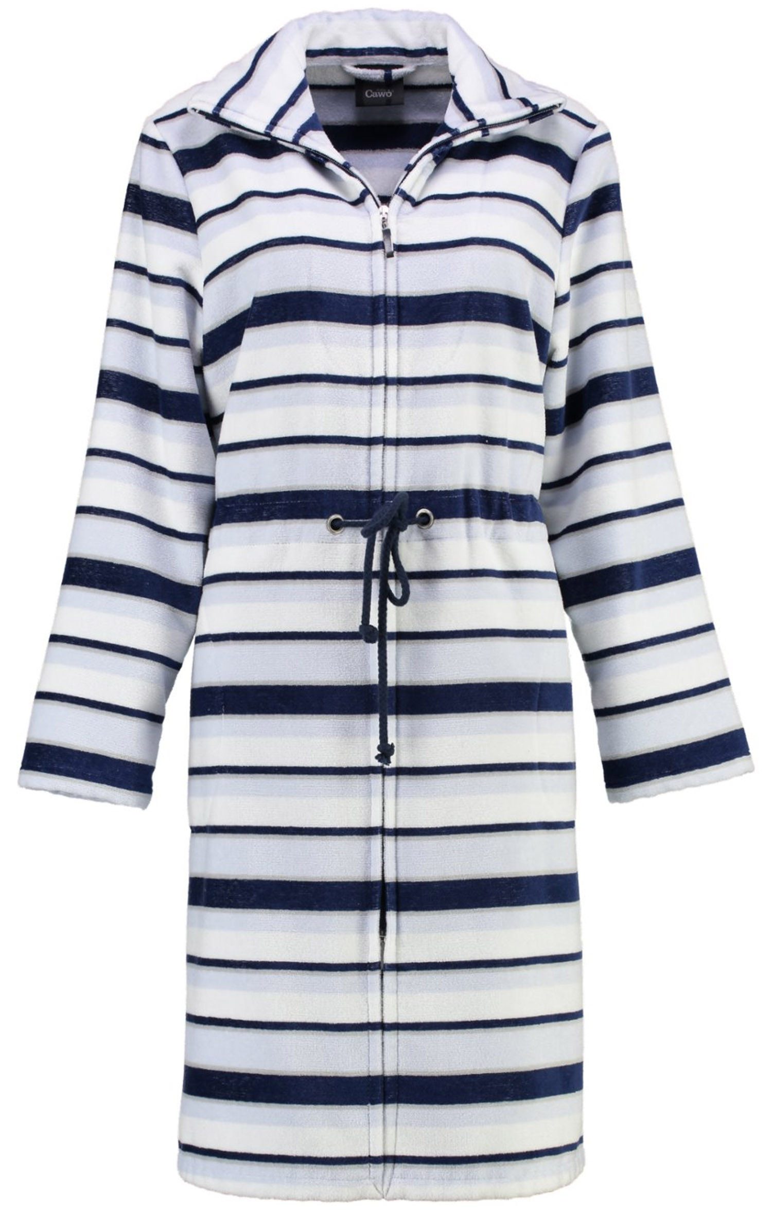 Cawö Damenbademantel Damen Bademantel mit Reißverschluss, Kurzform, Baumwolle, Reißverschluss, Reißverschluss, Cawö Bademantel mit Reißverschluss