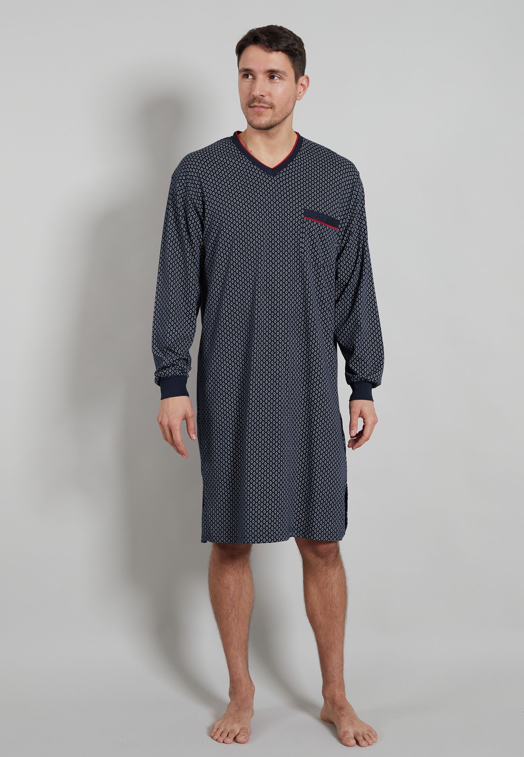 GÖTZBURG Nachthemd GÖTZBURG Herren Nachthemd blau bedruckt (1-tlg) günstig online kaufen