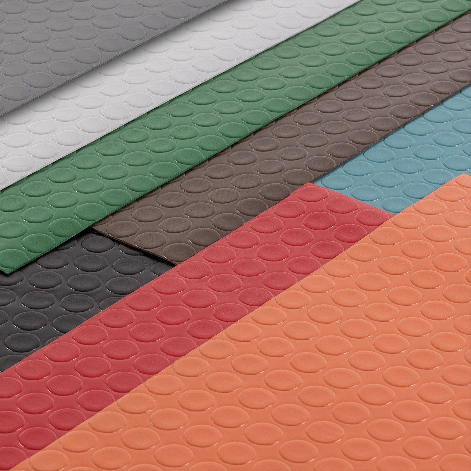 Kubus Bodenschutzmatte PVC-Bodenbelag, Große Noppen, Grau Stärke Farben viele 2mm
