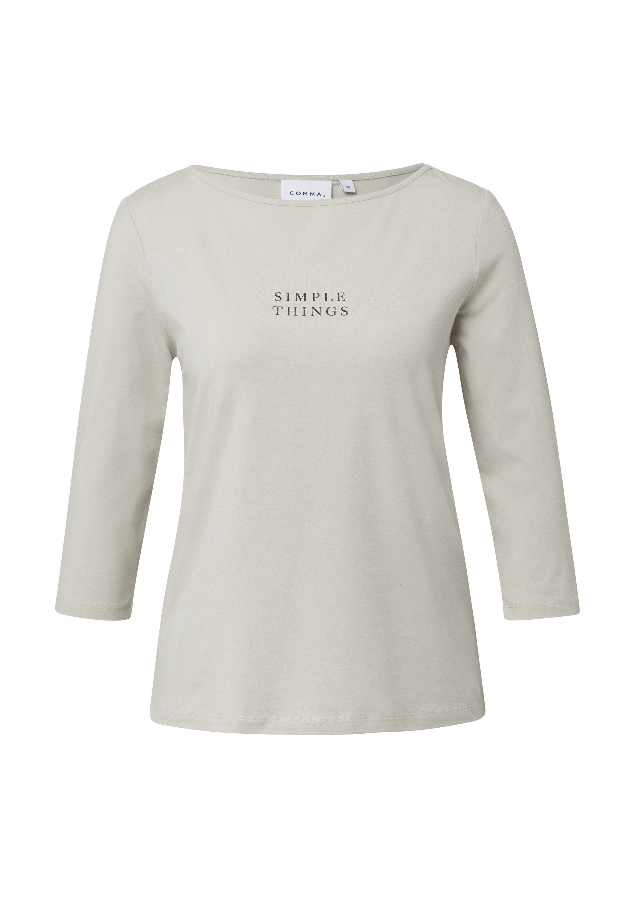 comma 3/4-Arm-Shirt T-Shirt T-Shirt mit Frontprint und 3/4-Arm