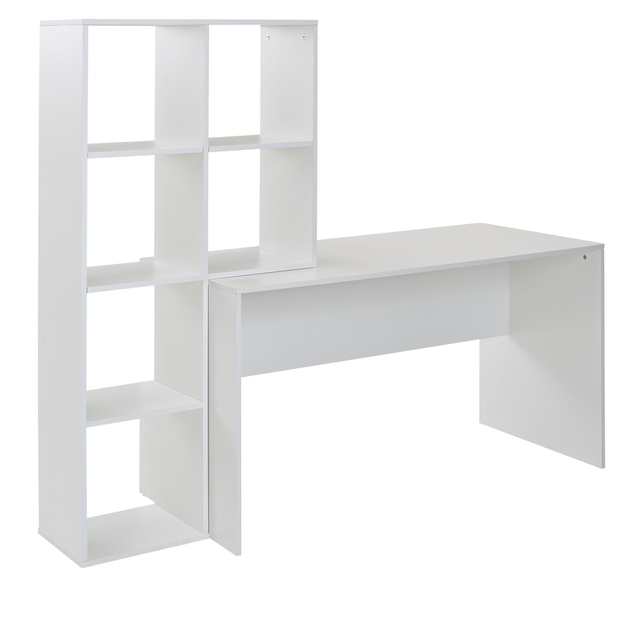 Schreibtisch Schreibtisch mit Regal Weiß 170x59x143,5 cm Bürotisch Modern, Laptopt