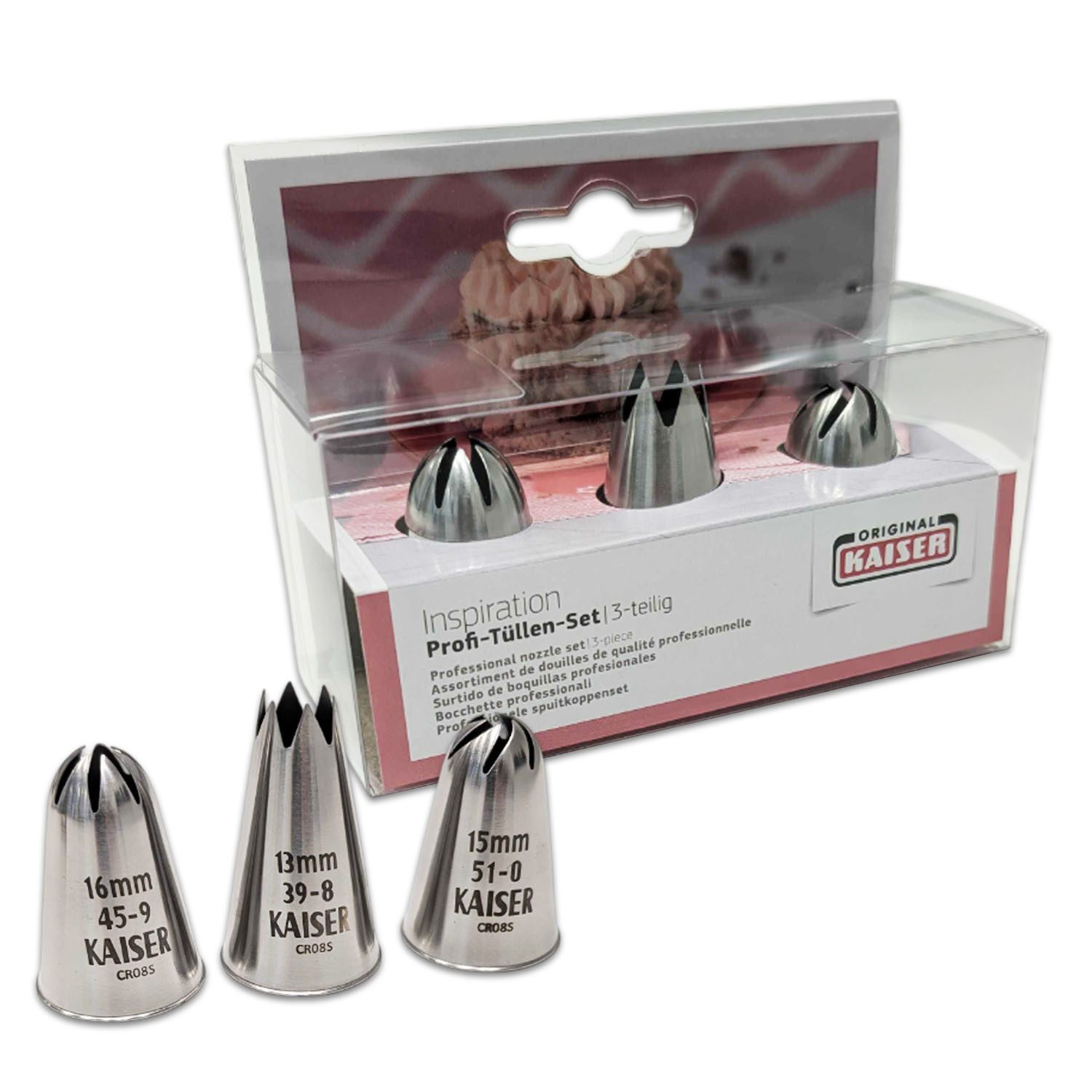 Kaiser Backformen Spritztüllen Kaiser Tüllensortiment Patisserie 3er Set
