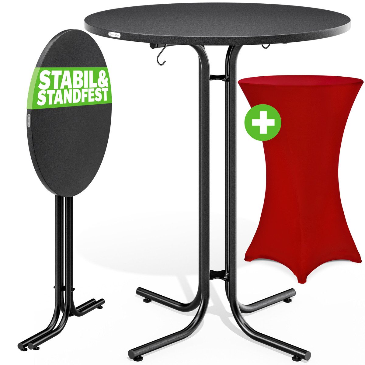 Casaria Stehtisch, Stehtisch mit Husse 80cm günstig online kaufen