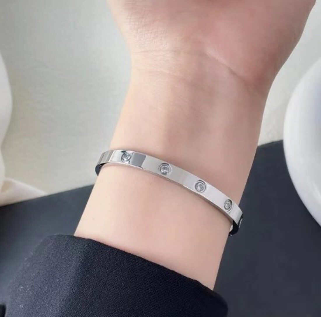 Lale Collection® Armreif Edelstahl-Armreif Strass Accessoire Gold Silber Sc günstig online kaufen