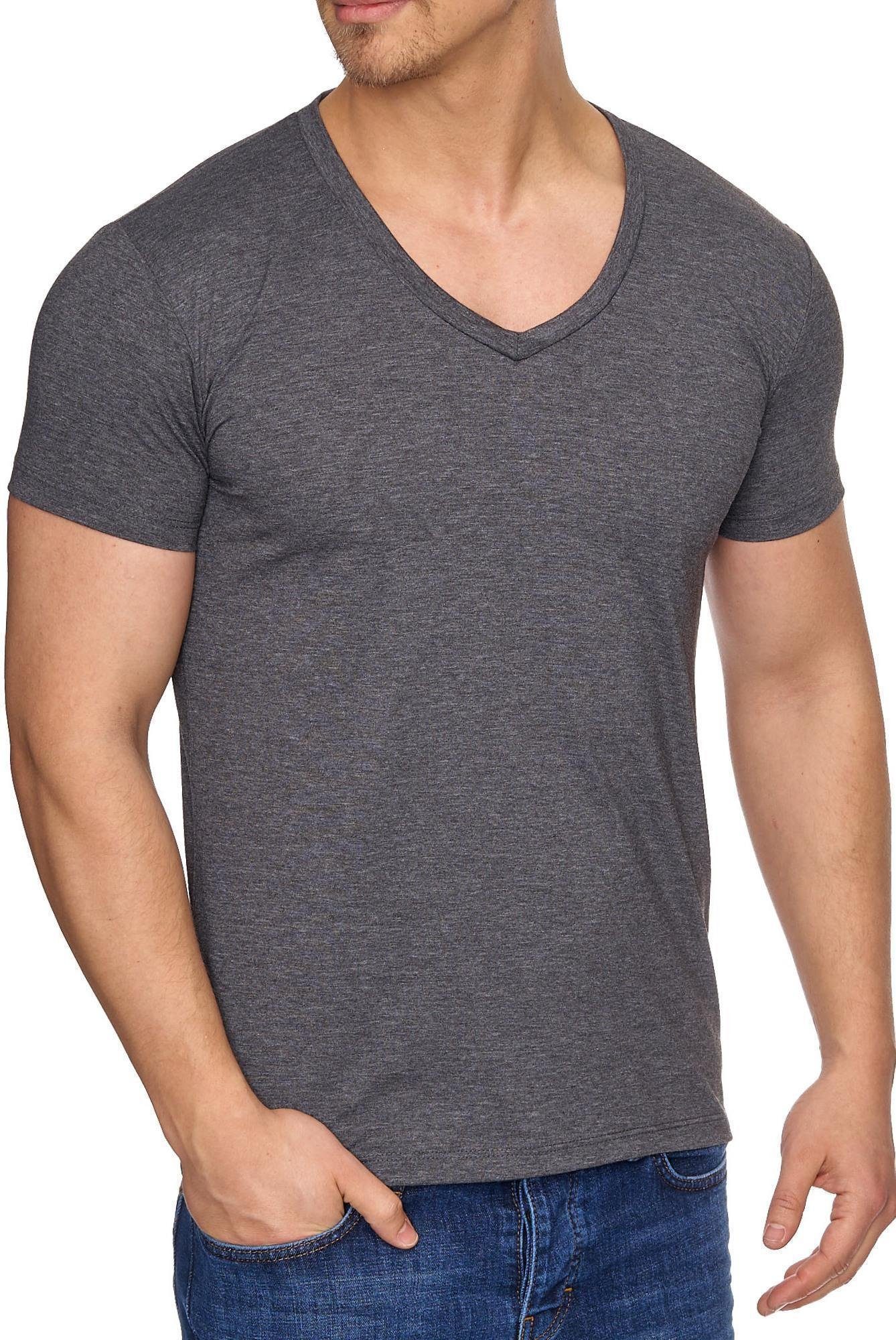 anthrazit T-Shirt zeitloses Tazzio V-Shirt 17100 Basic