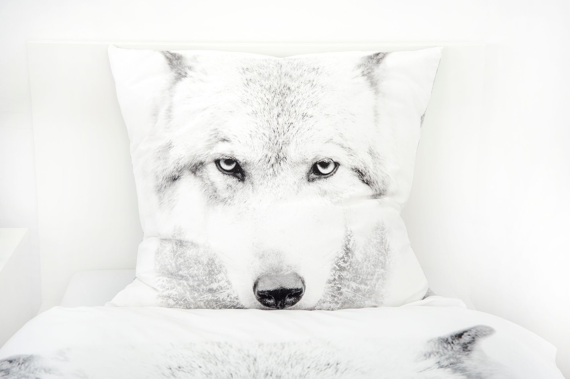 Herding Kinderbettwäsche Flanell Bettwäsche Set mit Wolf 135 x 200 cm 80 x 80 cm 100% Baumwolle, 1 teilig, Langlebig