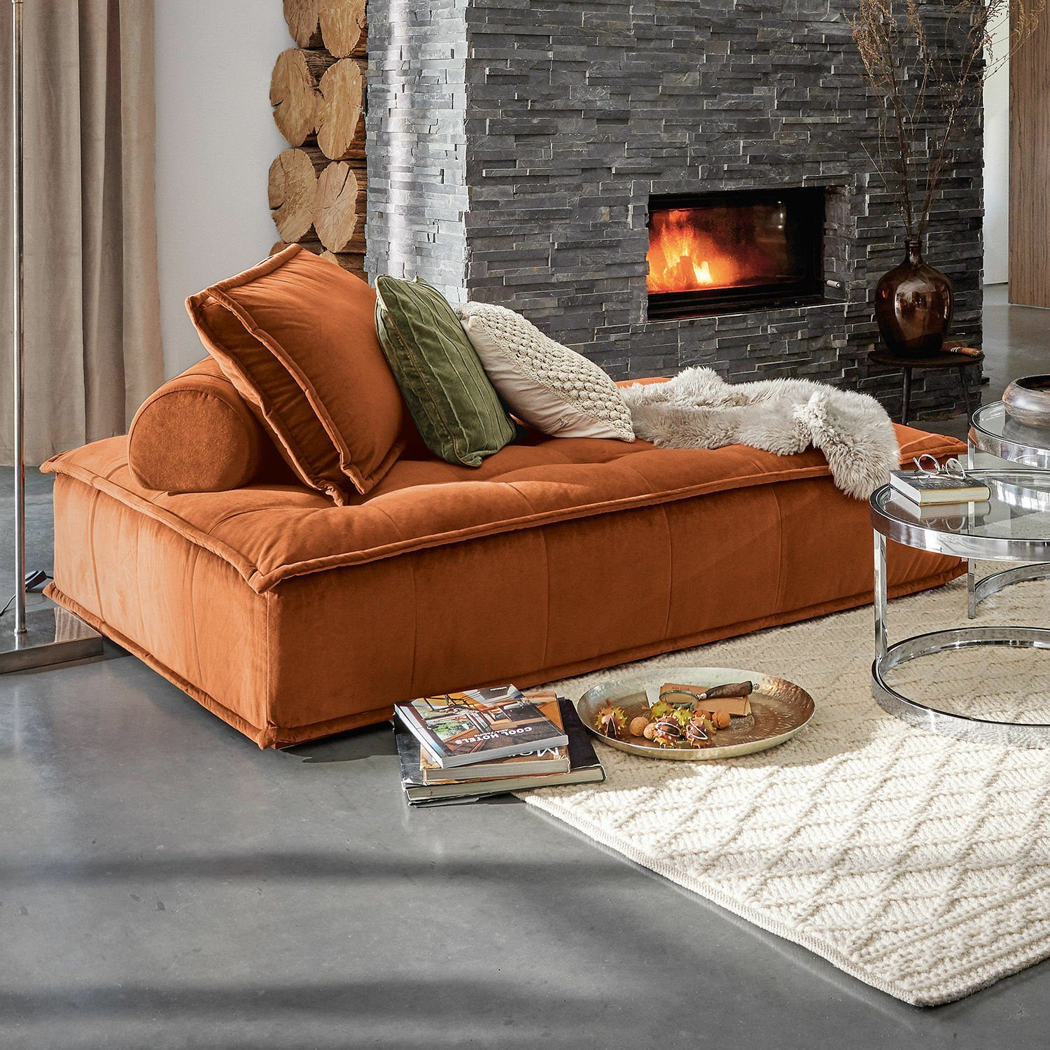 Loungesofa Sofa Vuono orange Mirabeau