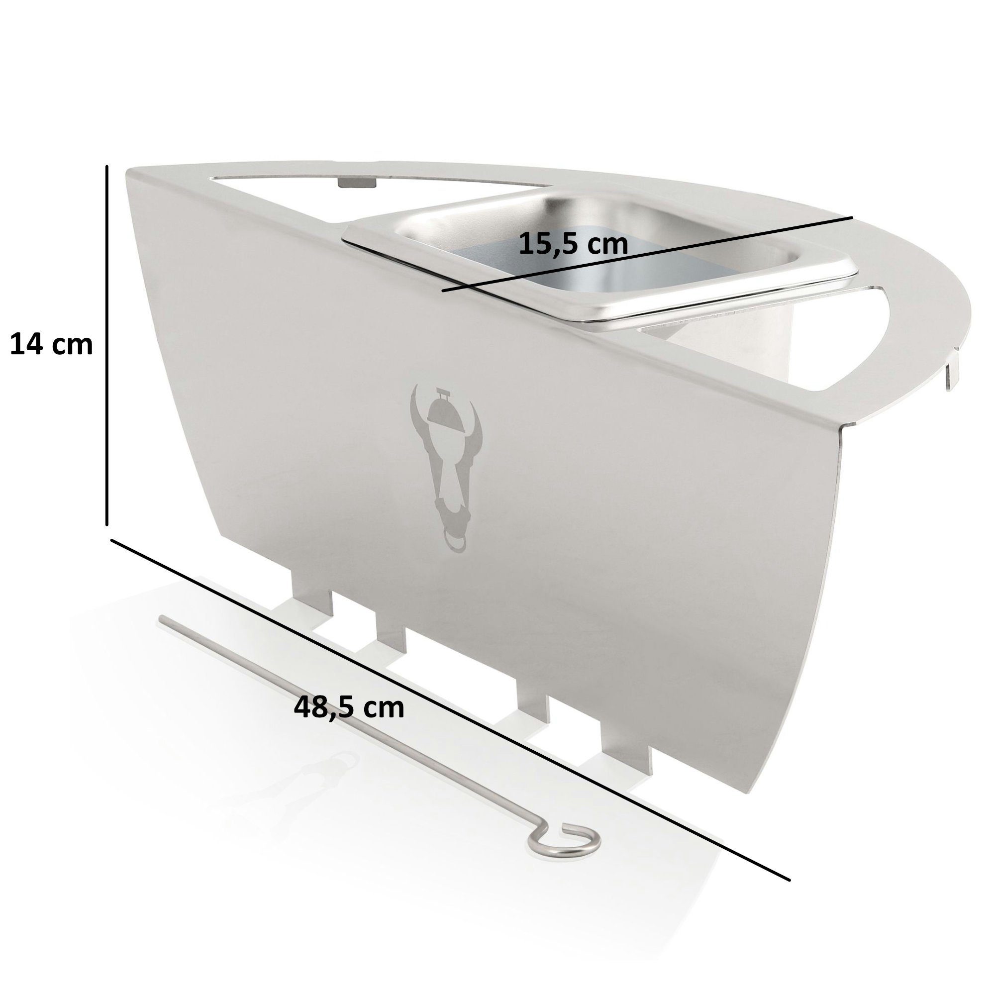 BBQ-Toro Räucherbox Premium Edelstahl Räuchereinsatz "Midland" für Ø 57 cm Kugelgrill Saftiges Grillgut durch Wasserreservoir