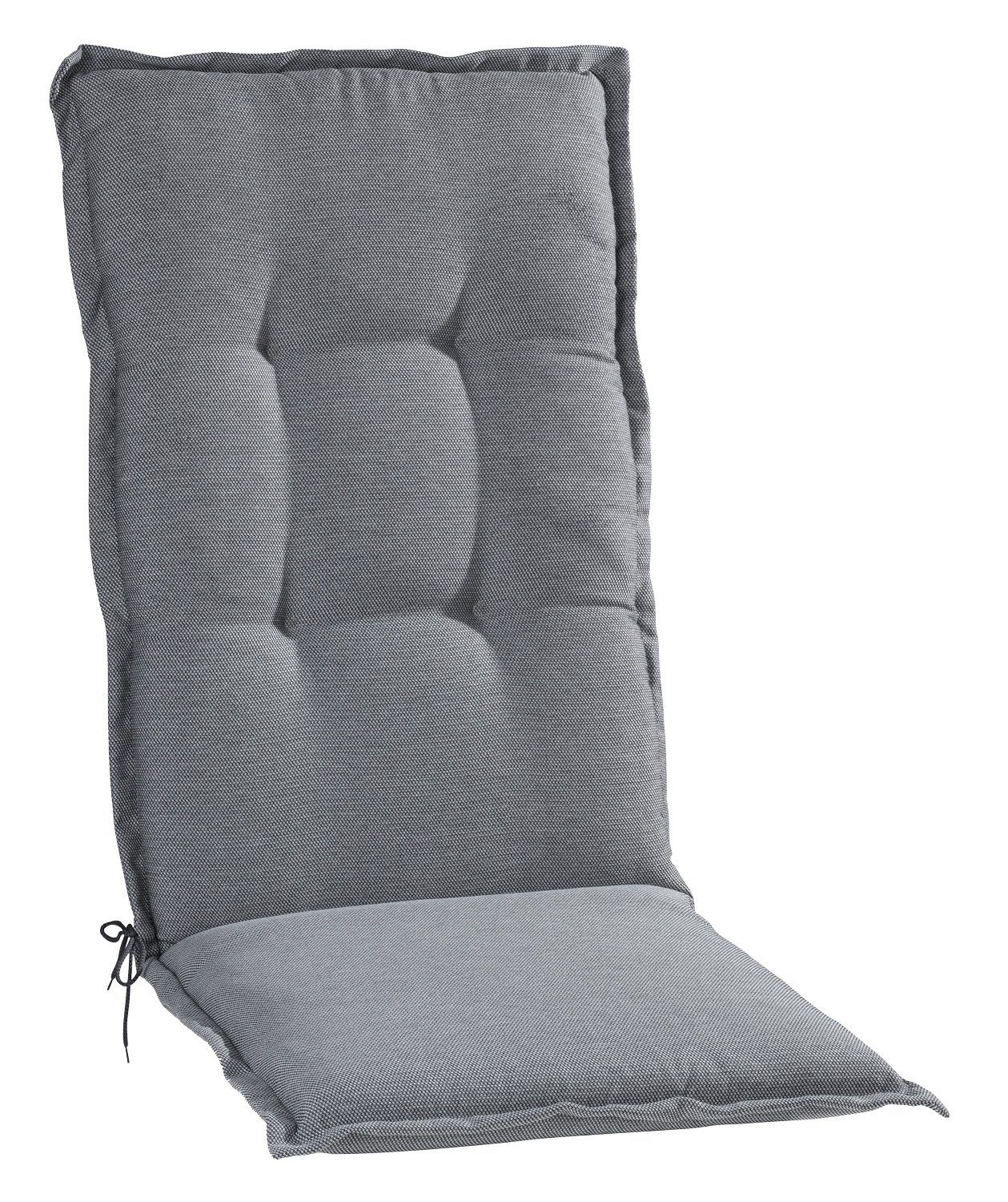 GO-DE Hochlehnerauflage NITTKA, 50 x 120 cm, Hellgrau, Polyester, (1 St), Gartenstuhlauflage für Hochlehner