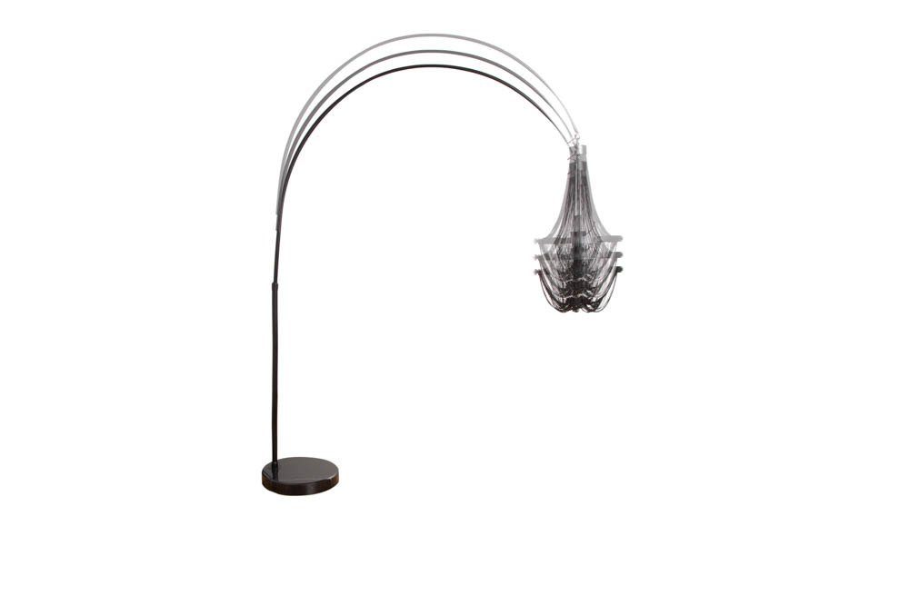 riess-ambiente Bogenlampe Metall Leuchtmittel, · Barock Design ROYAL verstellbar schwarz, · 204cm Wohnzimmer ohne ·