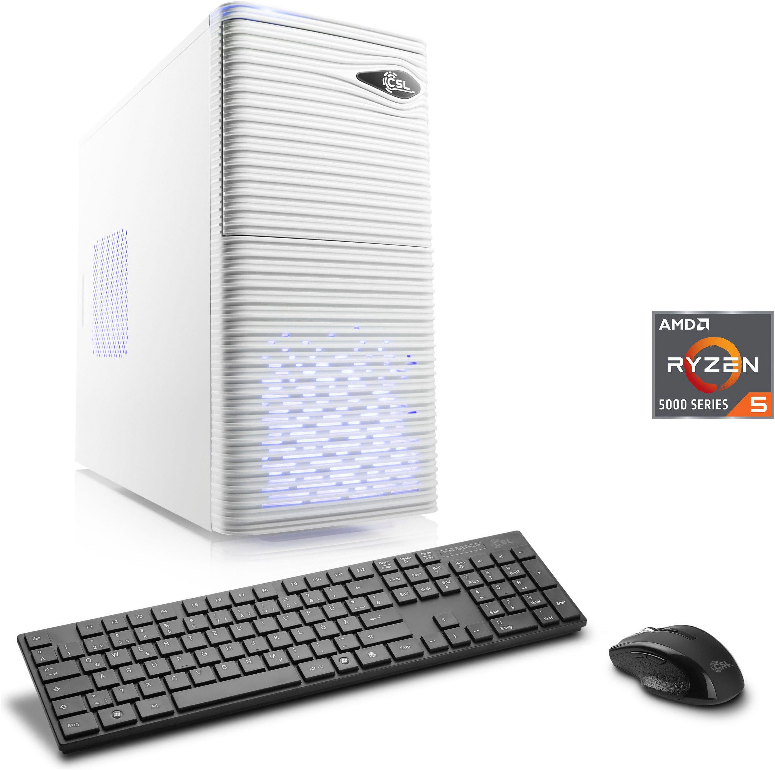 CSL Sprint V28813 Gaming-PC (AMD Ryzen 5 5600G, Radeon Graphics, 8 GB RAM, 500 GB SSD, Luftkühlung)