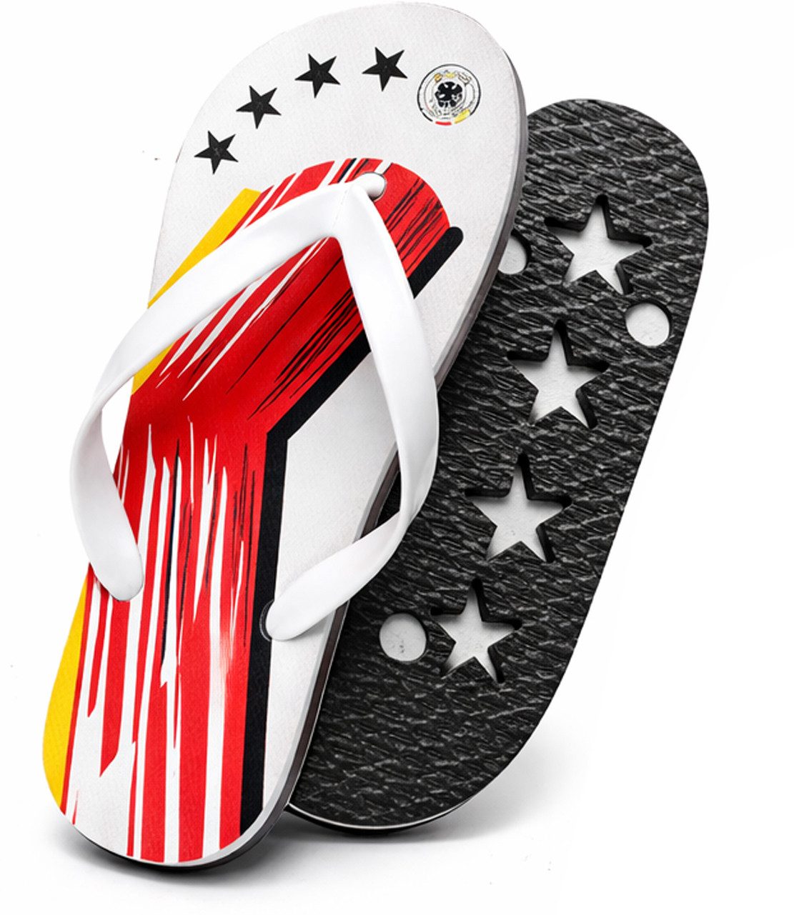 Kaiser24 DFB Flip-Flops Schwarz-Rot-Gold, DIE MANNSCHAFT, WM 2026 Badesandale
