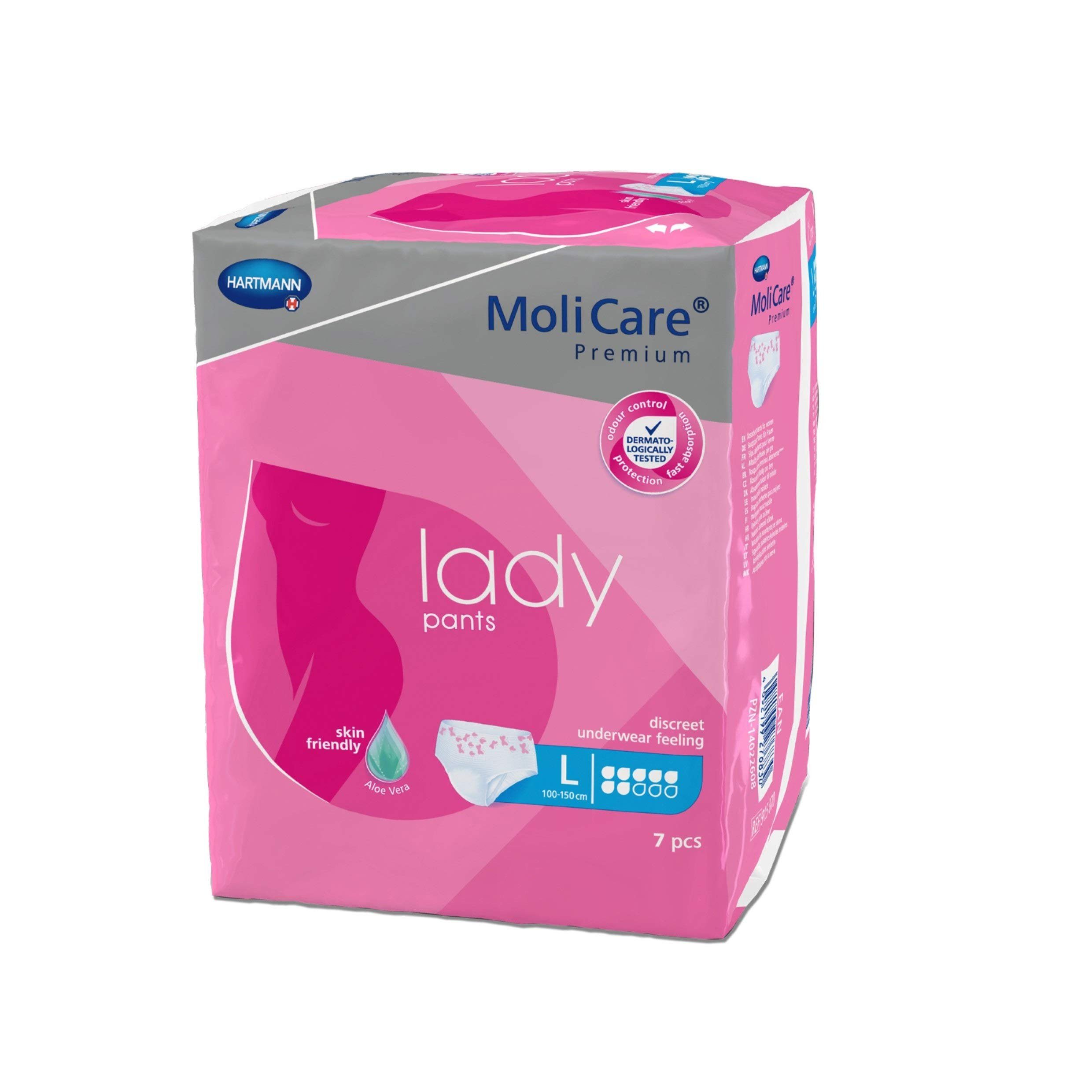 Inkontinenzslip 4x MoliCare Pr lady pants 7 Tr L - B07RKYGMLP, Packung