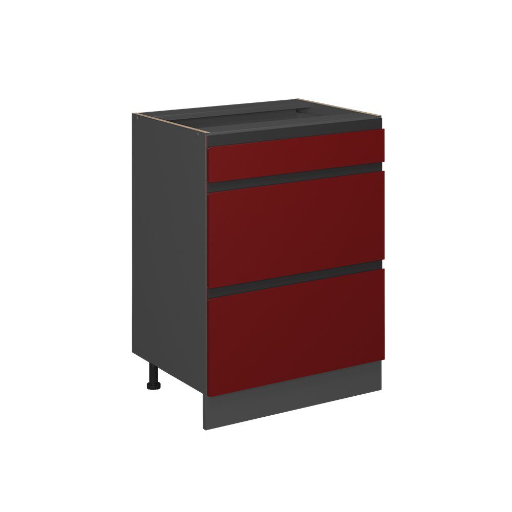 Vicco Unterschrank R-Line Rot/Anthrazit, 60cm J-Shape, günstig online kaufen