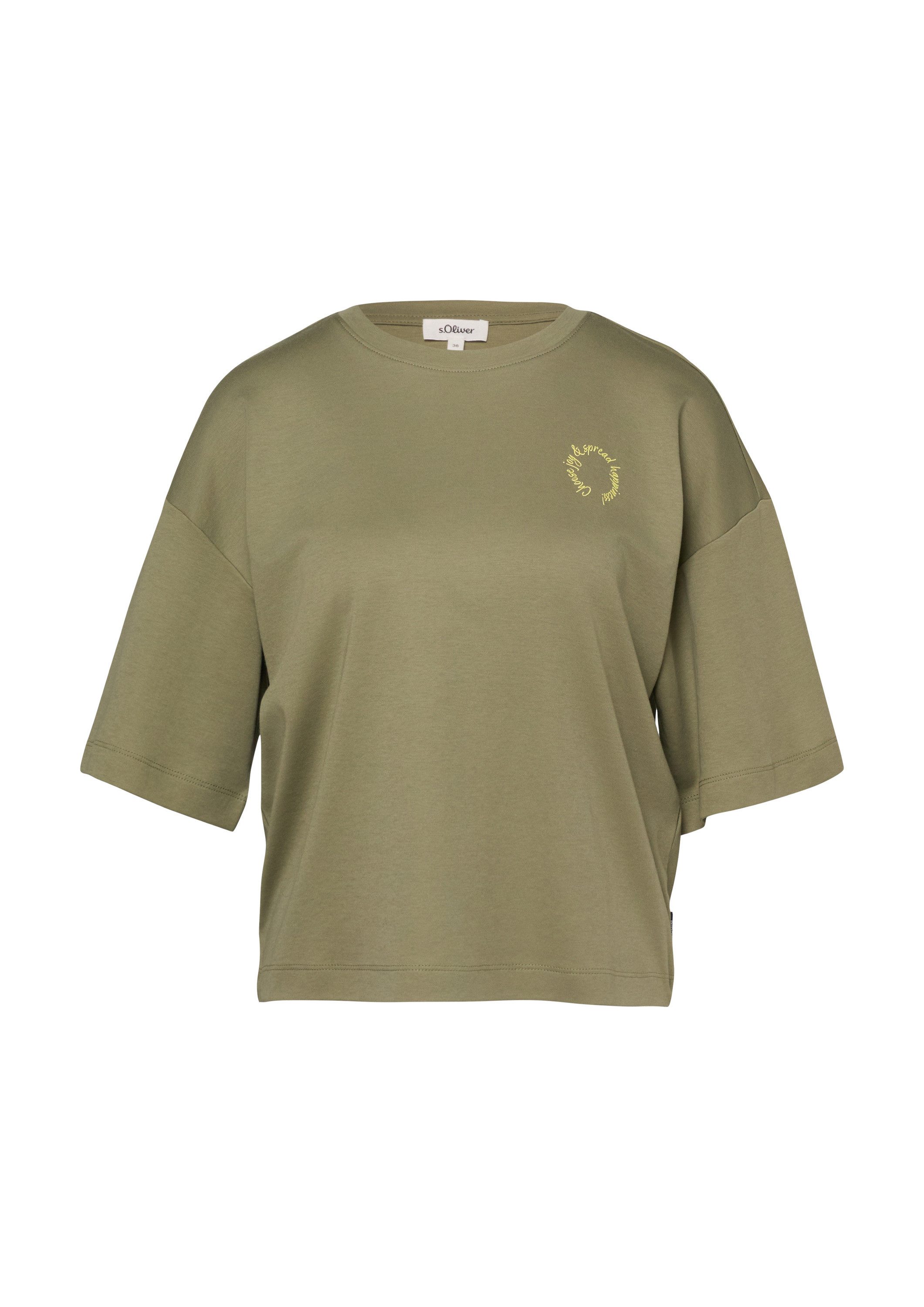 s.Oliver Kurzarmshirt T-Shirt T-Shirt mit Front- und Rückenprint im Relaxed Fit