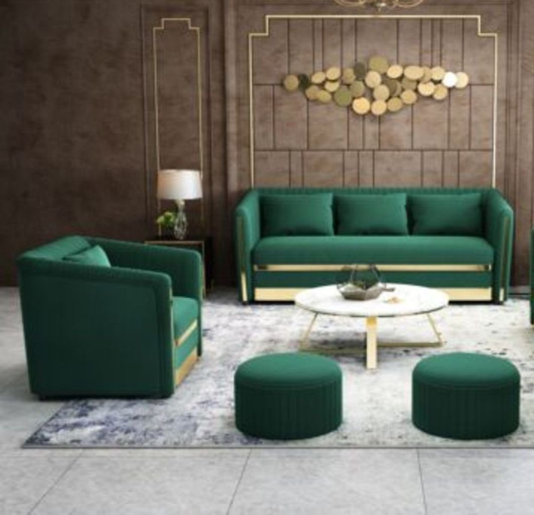 Sitzer Couchen JVmoebel 3+1 Sitz Polster Sofas Design Garnitur Sofa Wohnzimmer-Set, Couch Stoff