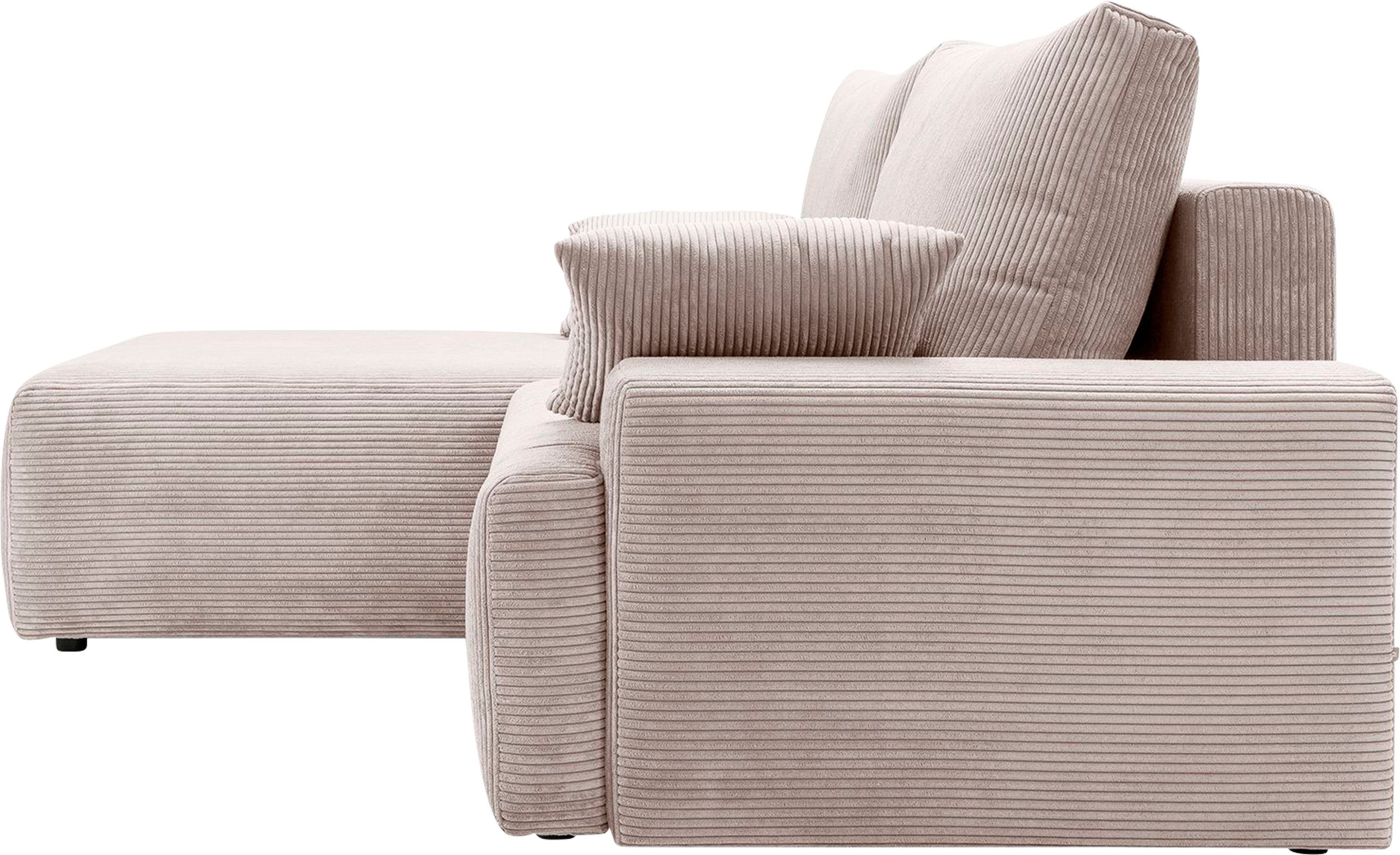exxpo - sofa fashion inklusive und Cord-Farben Bettkasten Bettfunktion beige verschiedenen Ecksofa Orinoko, in