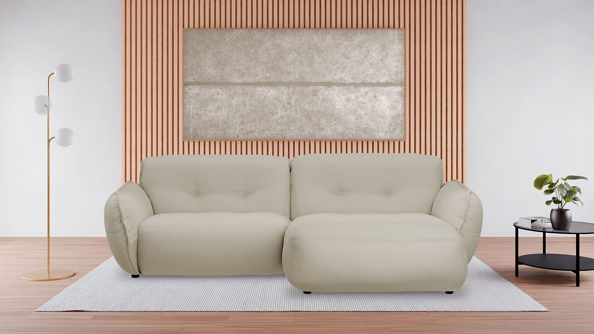 BETYPE Ecksofa Be Fluffy Mega Sofa, bequem, viel Platz, Breite 289cm, L-Form, Softes Sitzgefühl, moderne Kedernaht, hochwertiger Bezug