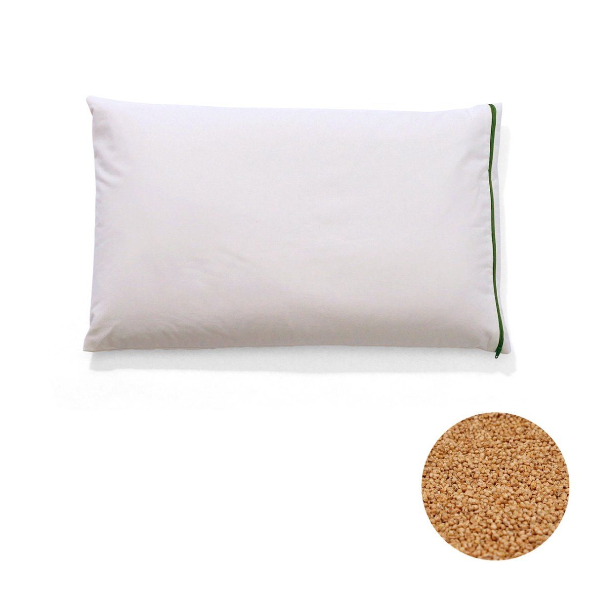 mudis Naturfaserkopfkissen, Füllung: Bio Hirseschalen, Bezug: Baumwolle (Bio), Seitenschläfer, Rückenschläfer, Bauchschläfer, Füllung variabel