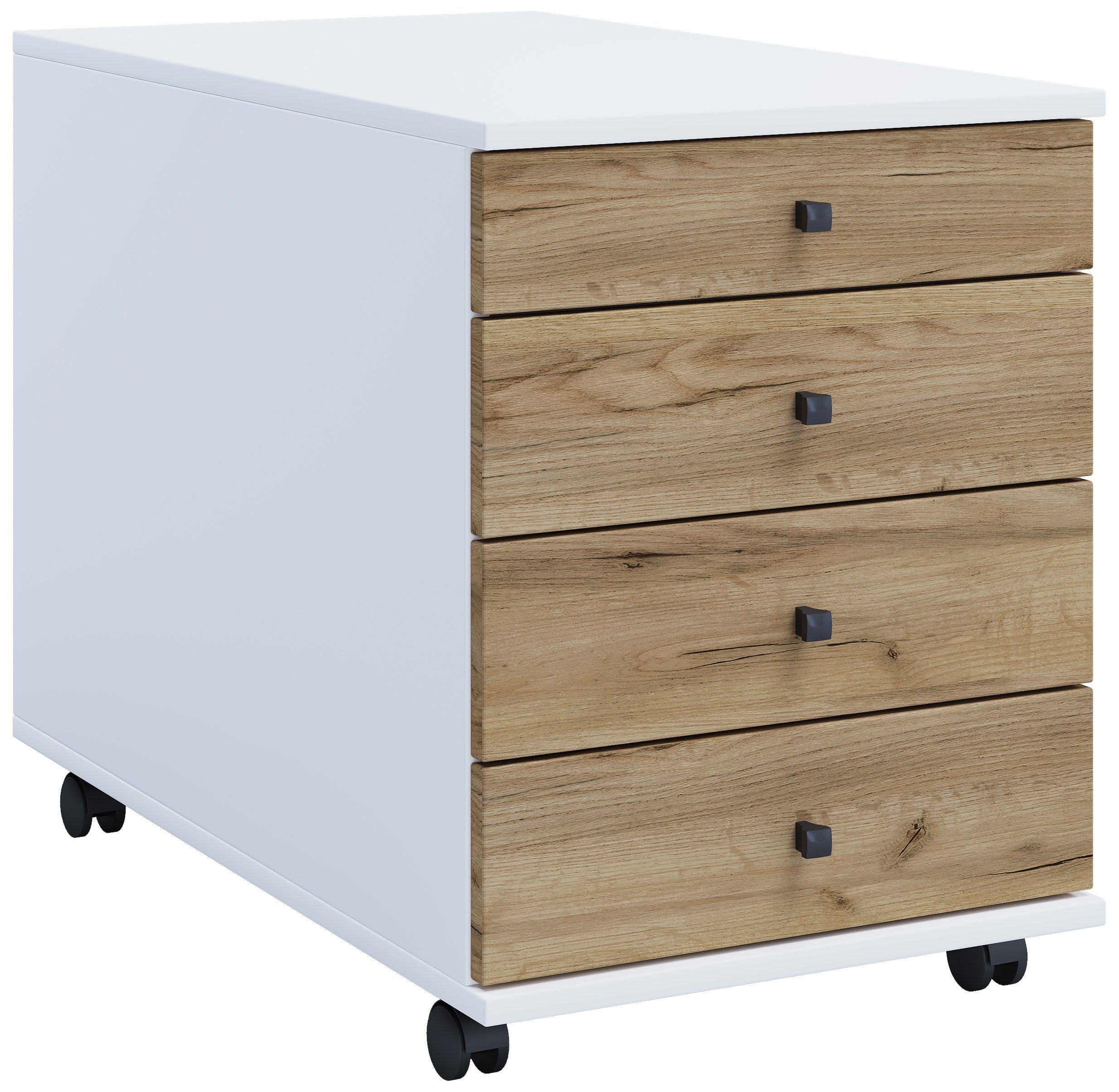 VCM Rollcontainer Büroschrank Lona H. 57 x B. 42 x T. 75 cm, Beistellcontainer mit Schubladen, Bürocontainer