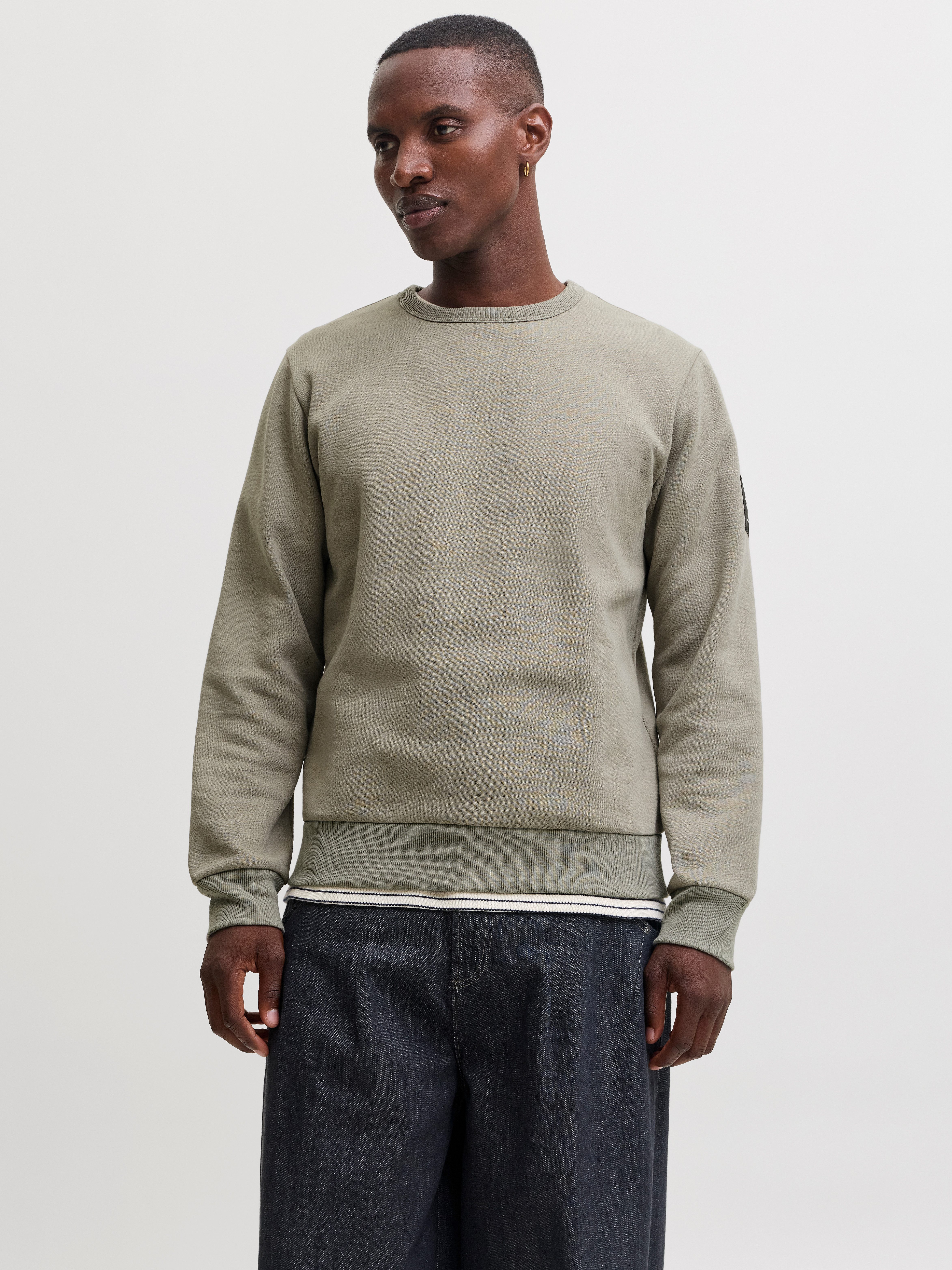 Jack & Jones Sweatshirt JJCLEVELAND SWEAT CREW NECK Materialmix, regular fit
