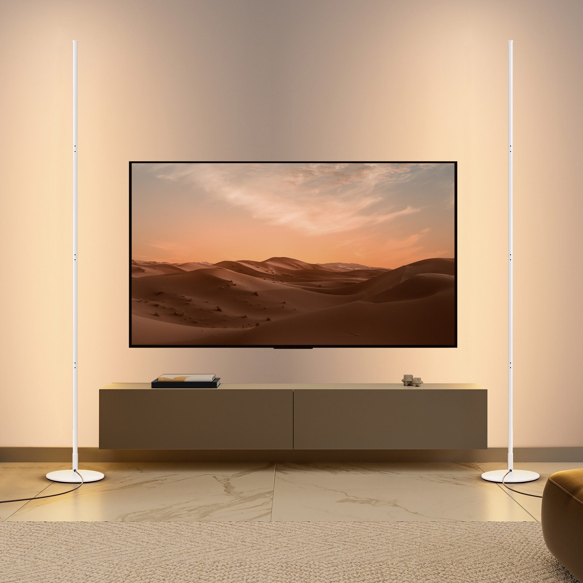 EDISHINE LED Stehlampe Wohnzimmer, LED fest integriert, Dimmbar, Höhenverst günstig online kaufen