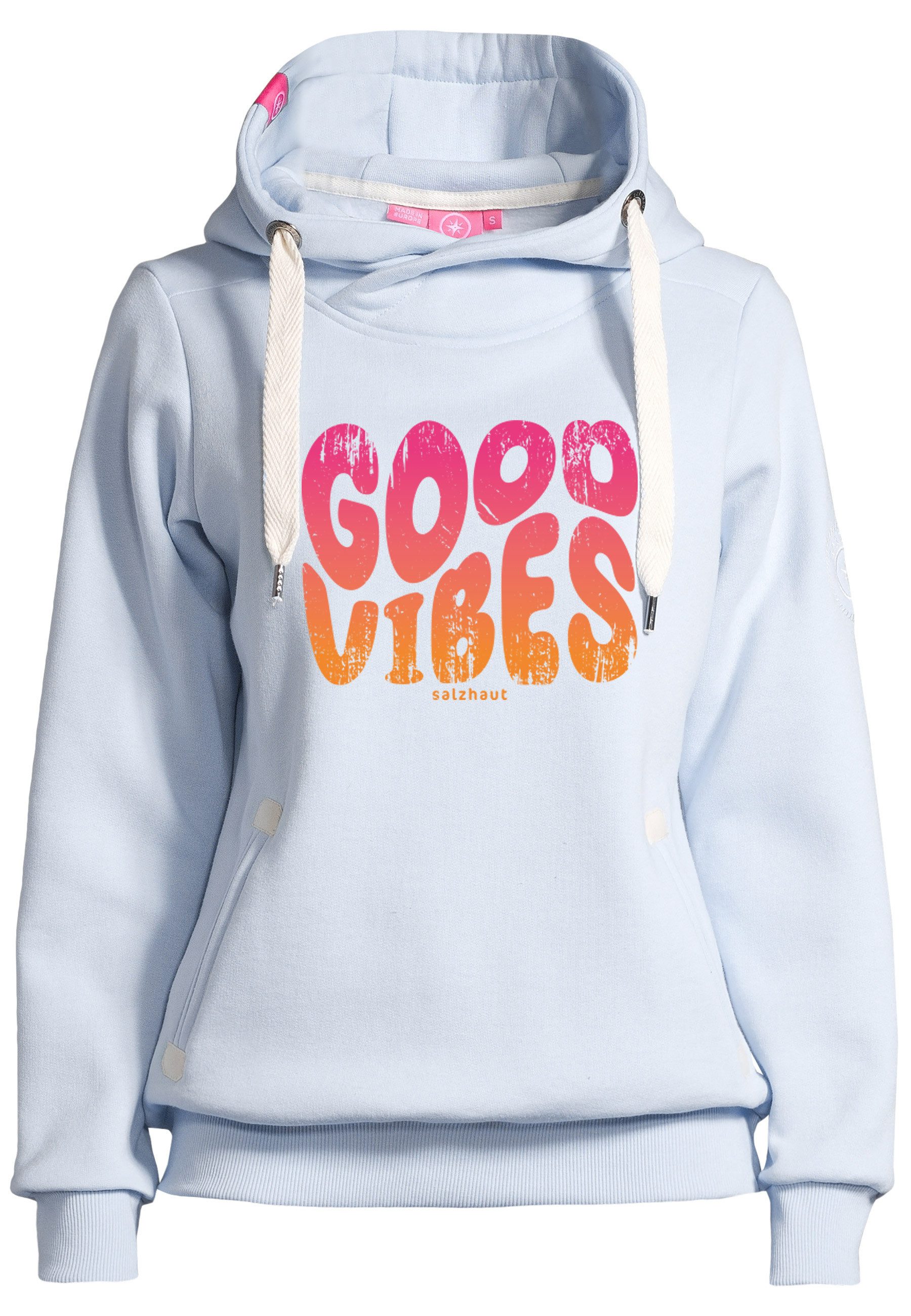 salzhaut Hoodie SÜNN - GOOD VIBES Damen Tailliert günstig online kaufen
