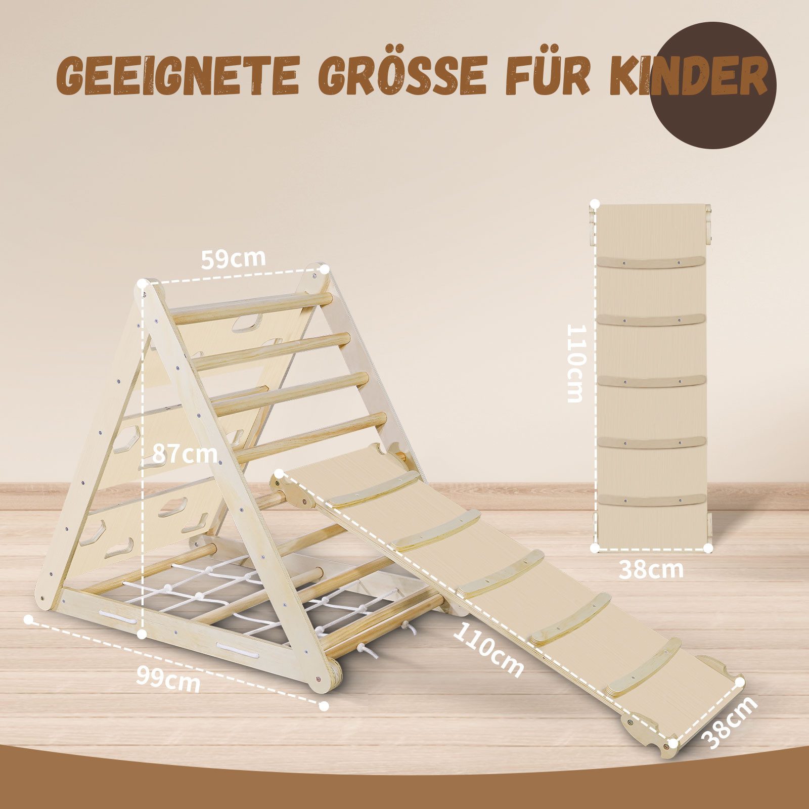 CCLIFE Klettergerüst Kletterdreiecke Pikler Art Rutsche Holz Indoor Kinder günstig online kaufen