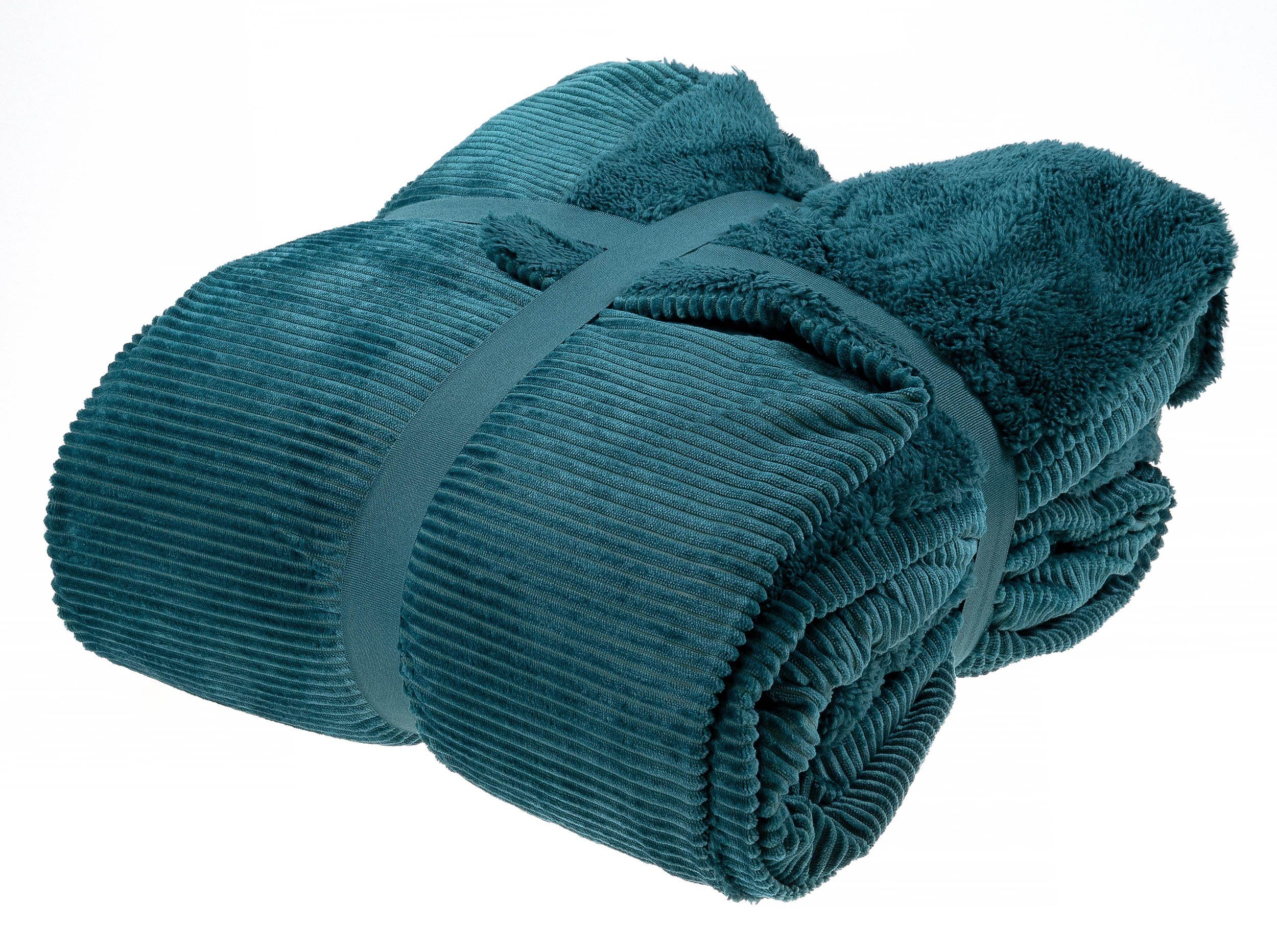 Wohndecke Kuscheldecke aus super weichem Mikrofaserstoff, kamelshopping, 220 x 240cm, Lammfell-Optik, waschbar, kuschelige Tagesdecke, wärmend & weich zugleich, Sherpa-Rückseite