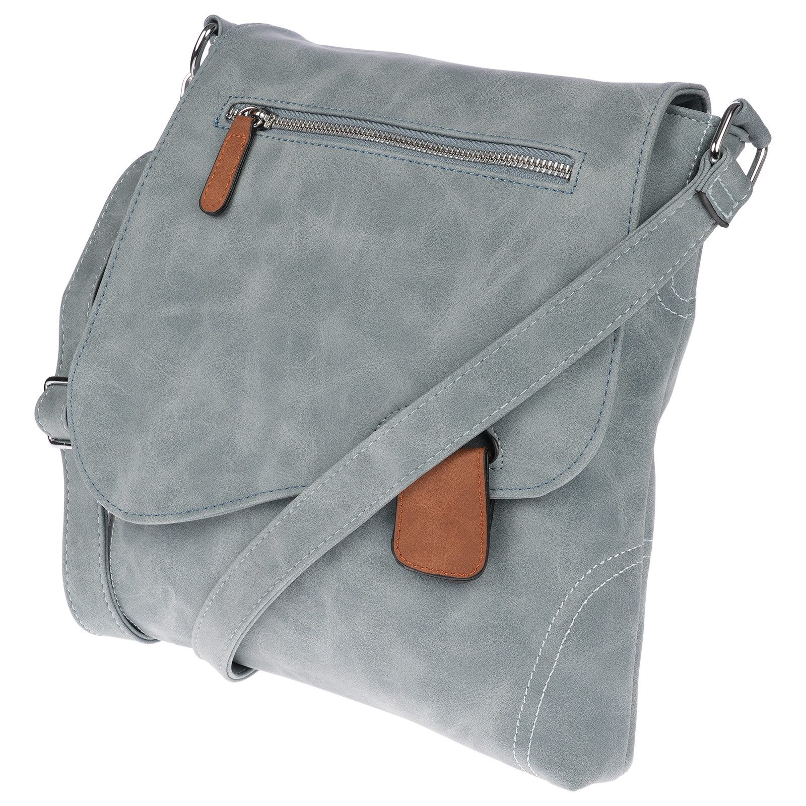 Christian Wippermann Umhängetasche Große Damen Tasche Umhängetasche Leder Optik, Crossover Leder Optik