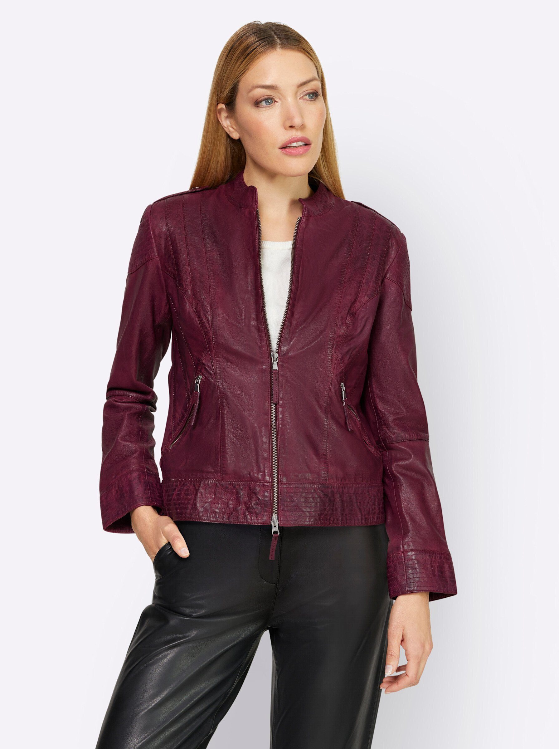 Zerimar Damen Motorradjacke Aus Lammleder – Elegant, Wasserdicht, Mit Abnehmbarer Kapuze