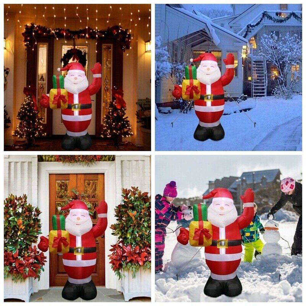 Weihnachtsfigur außen deko Weihnachtsmann, Beleuchtet Dekorative Weihnachtsmann St) (1 Aufblasbar