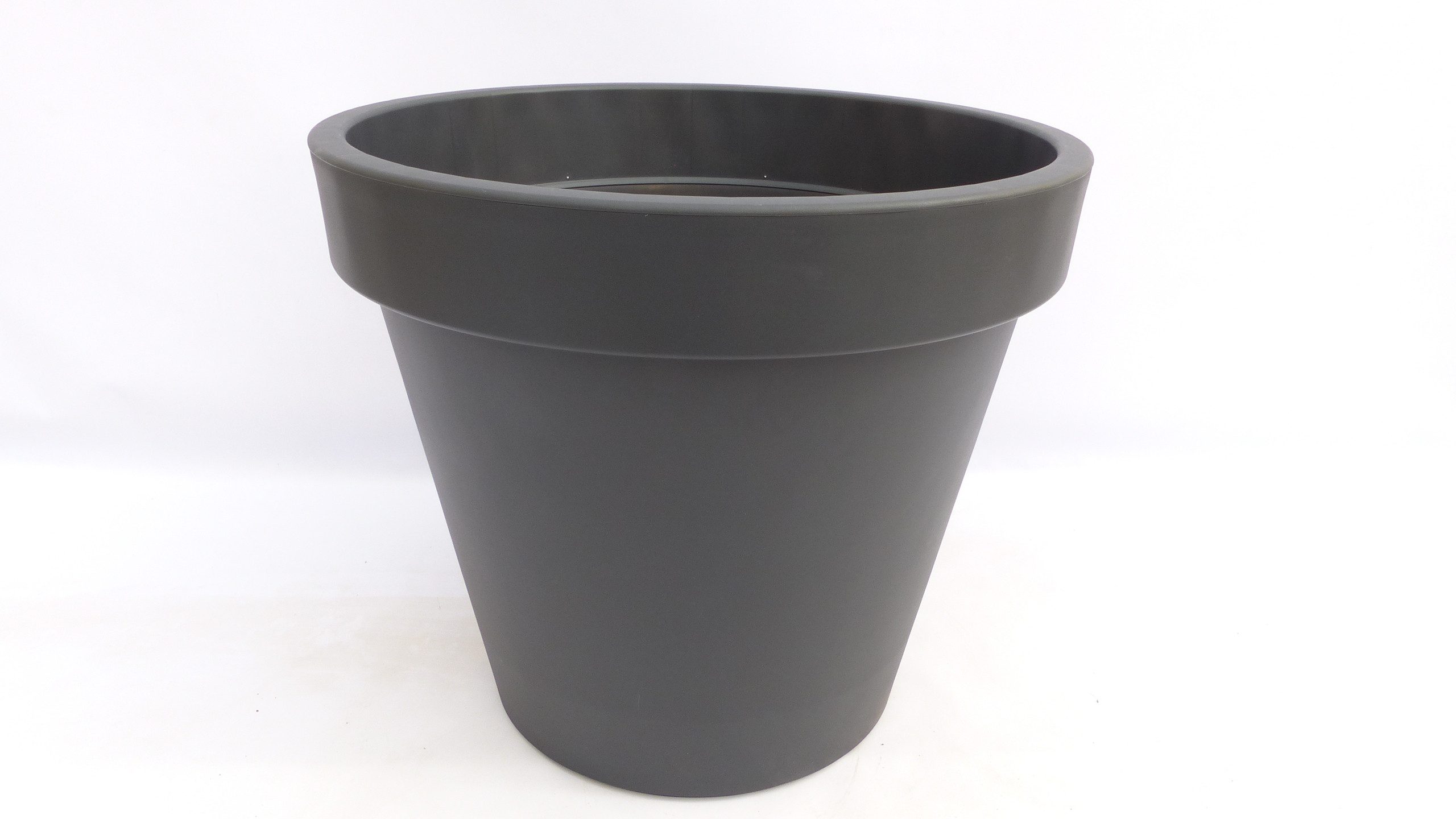 gruenwaren jakubik Übertopf Pflanzkübel E&K, anthrazit, rund Ø 60 cm, Pflanztopf Blumentopf Kübel