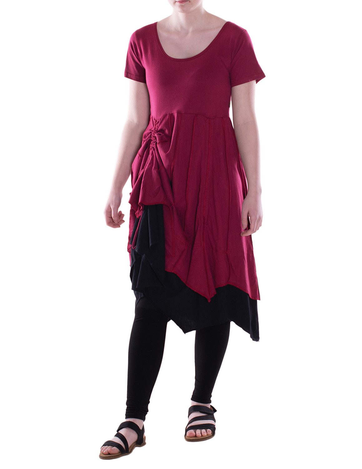 Vishes Midikleid Damen knielanges Kleid Baumwolle günstig online kaufen